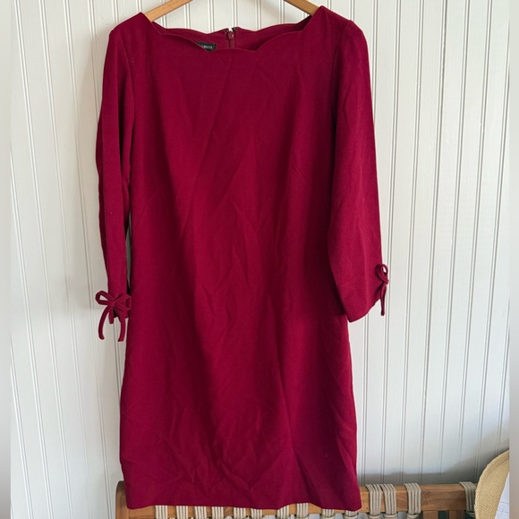 Talbots Dresses & Skirts - Talbots Red Long Sleeve Dress Size 2